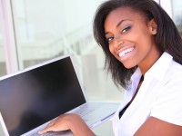 African Business Woman with Computer